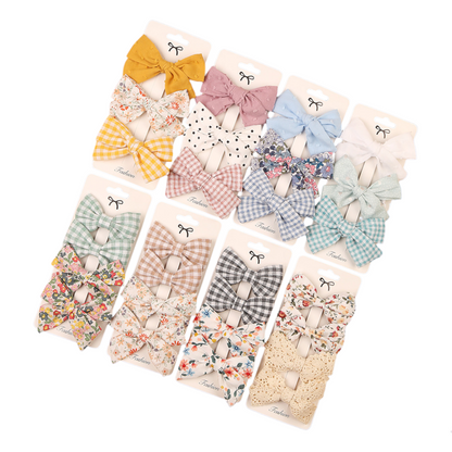 Baby & Kids Fabric Bow Hair Clip Set (4pcs per set) Random Design