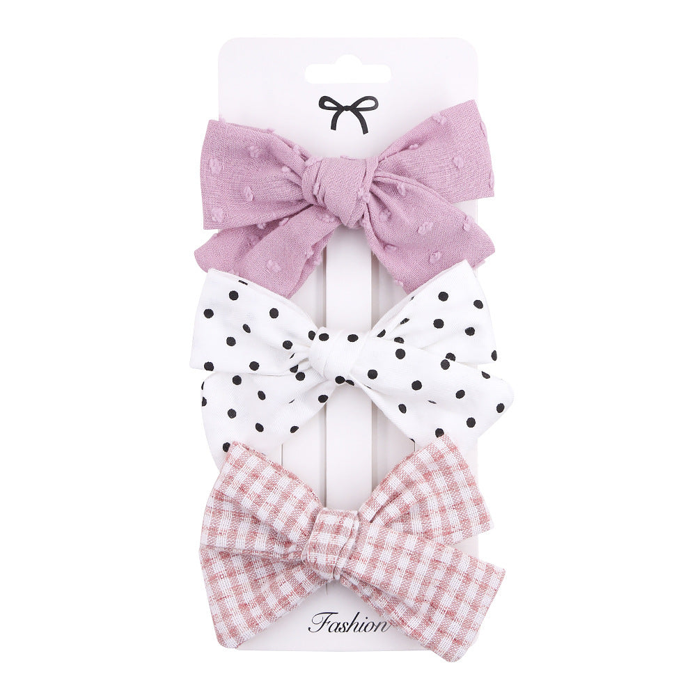 Baby & Kids Fabric Bow Hair Clip Set (4pcs per set) Random Design
