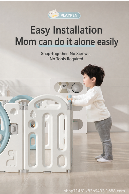 Happy Bear Foldable Baby Playpen & Safety Fence 12+2