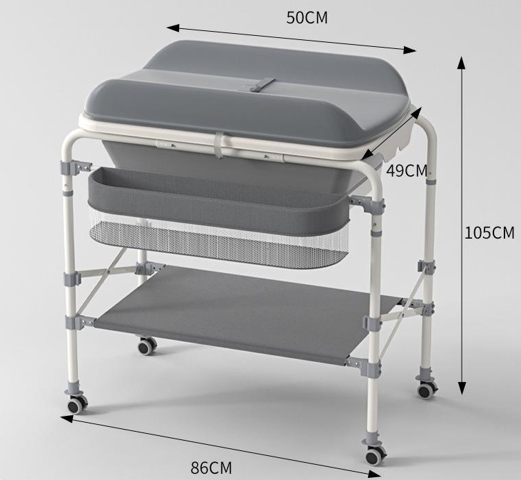 Multi-Functional Infant Bathtub Standing Diaper Changing Caring Station Desk Table