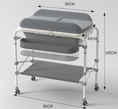 Multi-Functional Infant Bathtub Standing Diaper Changing Caring Station Desk Table