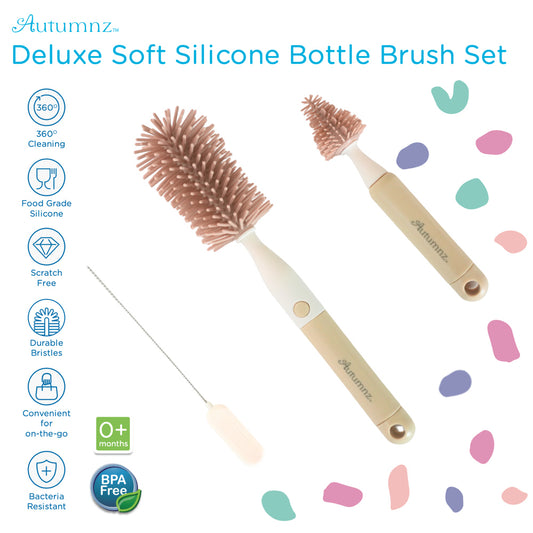 Autumnz - Deluxe Soft Silicone Bottle Brush Set