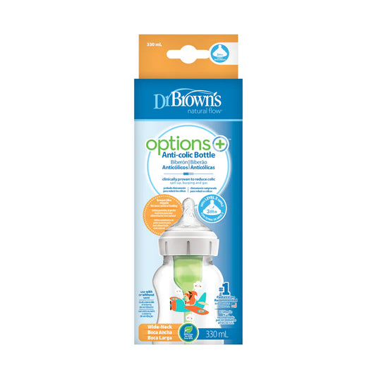Dr Brown's Options+ PP Wide Neck Bottle 330ml (1-Pack) Squirrel
