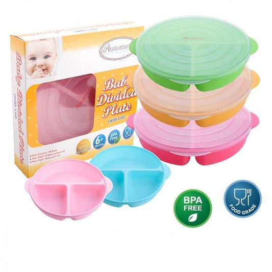 Autumnz - Baby Divided Plate With Lid