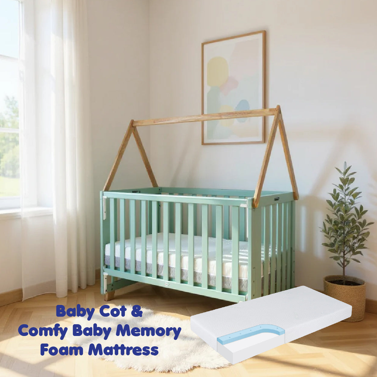 BABY COT ALEXIS GREEN