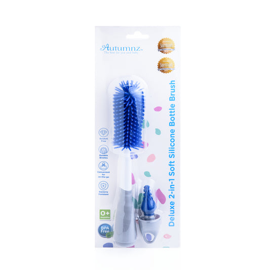 Autumnz Deluxe 2 in 1 Soft Silicone Bottle & Nipple Brush