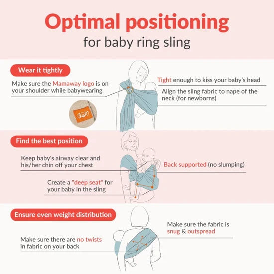 Mamaway Baby Ring Sling - Solid Linen | Adjustable Baby Carrier |