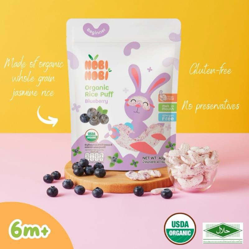 [HALAL] Nobi Nobi Organic Jasmine Rice Puffs 40g