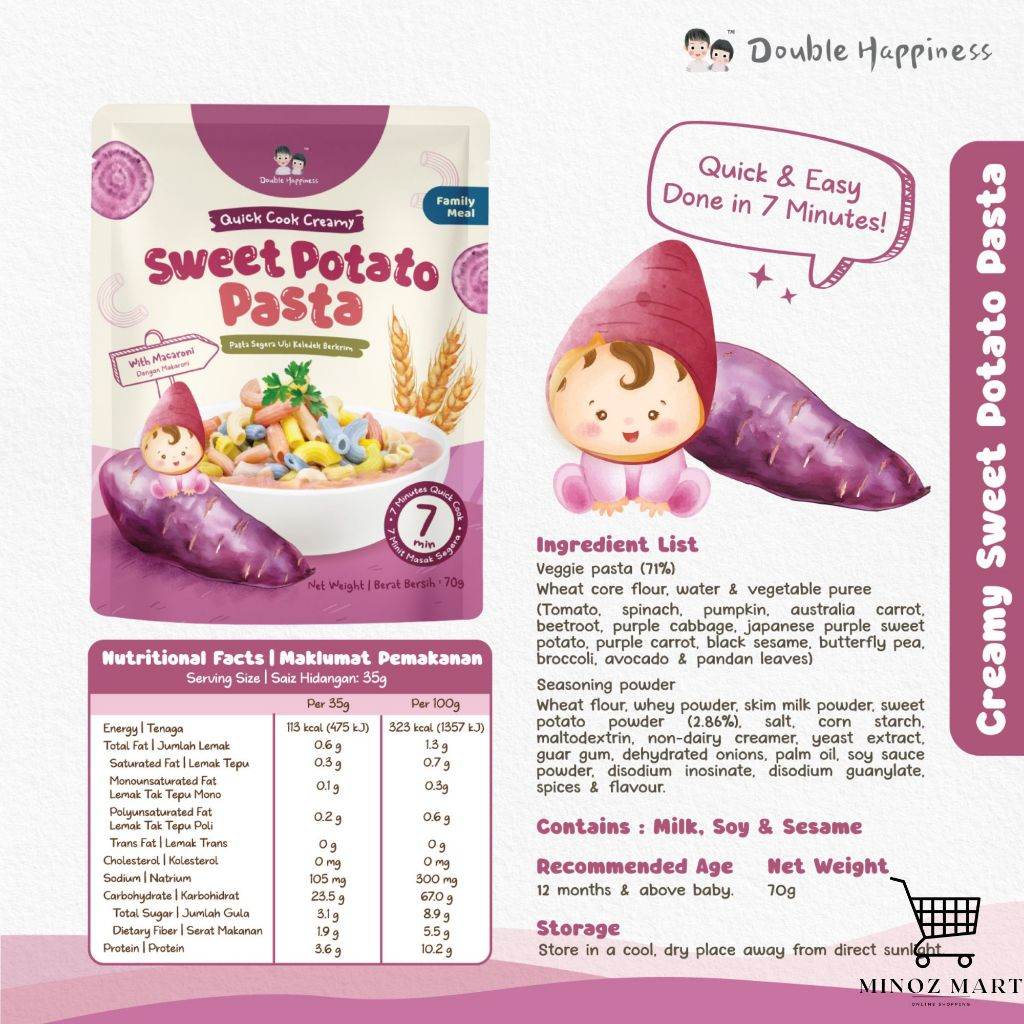 Double Happiness Quick Cook Pasta / For 12 Months and above
