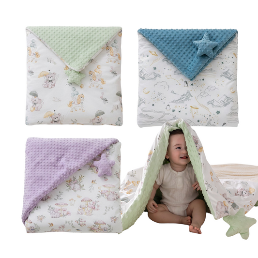 Baby Blanket Newborn Mulberry Silk Minky Dot Blanket 120 x 150 cm