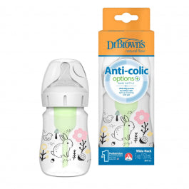 Dr. Brown's Options+ Anti-Colic Plastic Bottle Wide Neck & Silicone Teat 0m+ 150ml