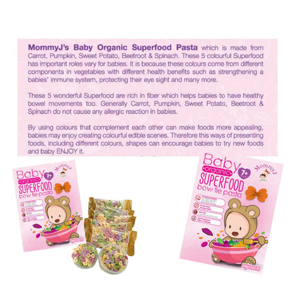 Mommy J Baby Organic Superfood Pasta (Bow Tie) 7m+