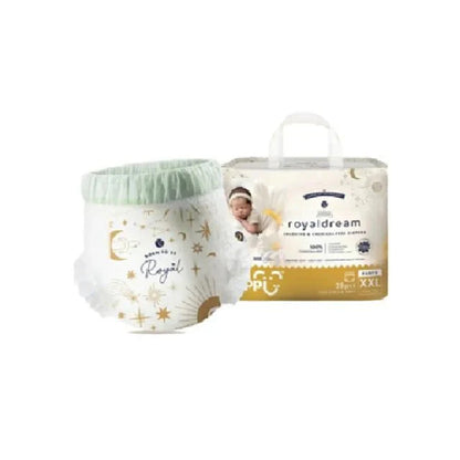 Hoppi RoyalDream Baby Diaper Pants M42/L38/XL32/XXL28 (1 Pack) 100% Chemicals-Free
