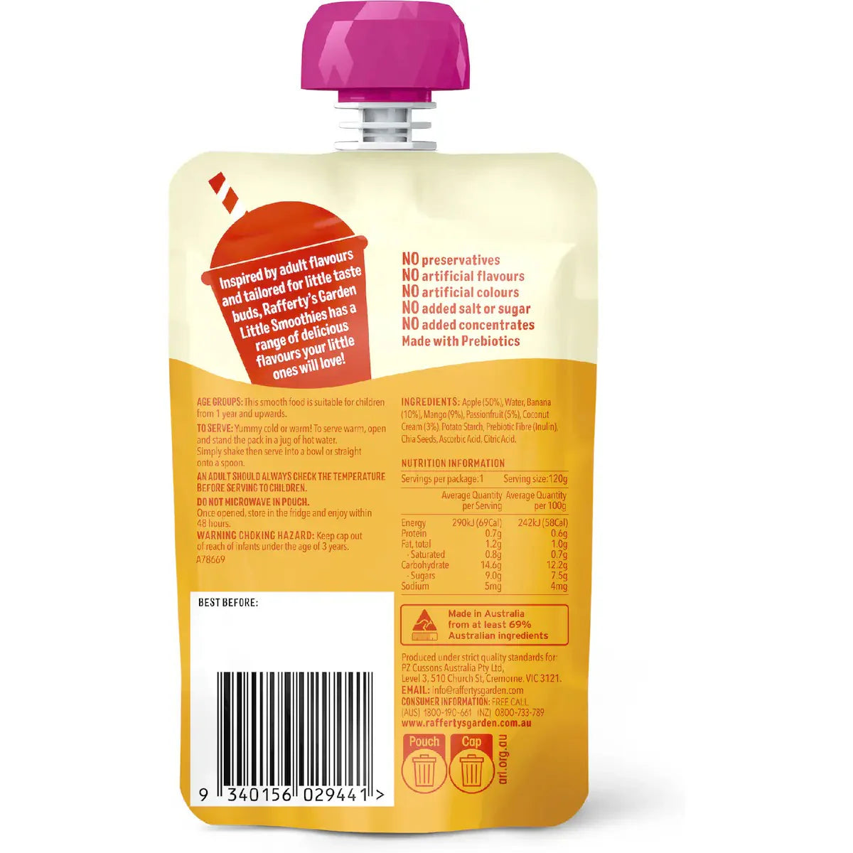 Rafferty's Garden Little Smoothies Coconut Mango Passionfruit