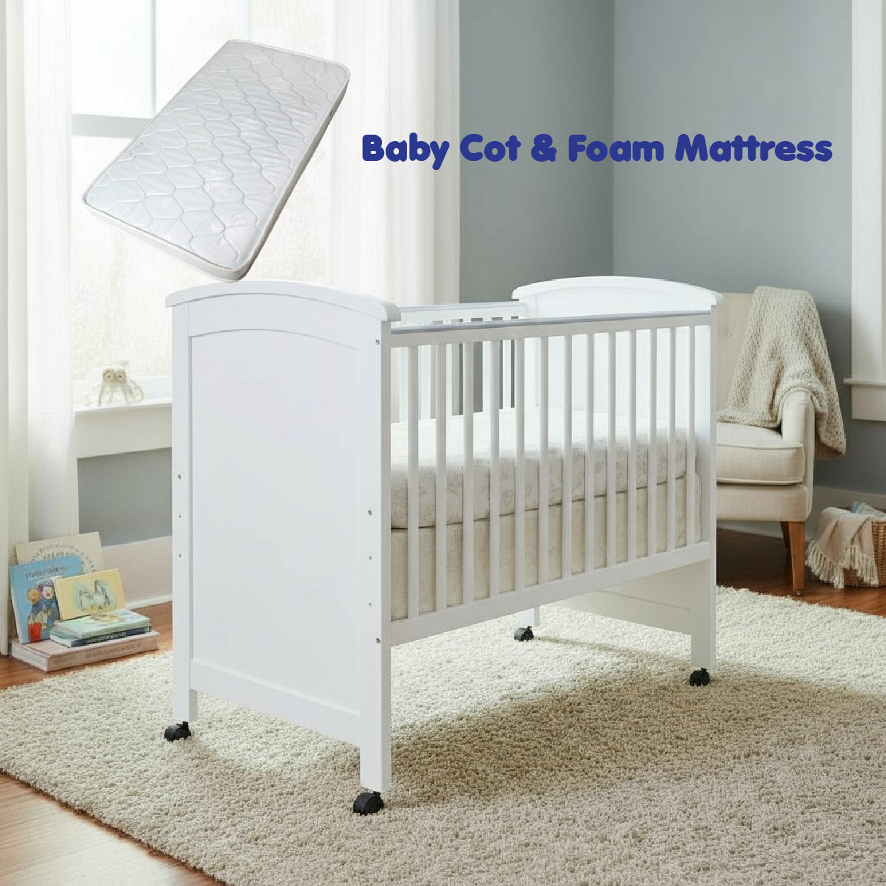 Seni Daya Isabella 4-in-1 Convertible Baby Cot Size (Suitable for Newborn till 6 Years Old)