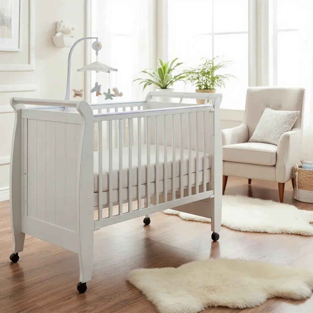 Costa 4-in-1 Convertible Baby Cot (White) 28 x 52 Inch (70 cm x 130cm)