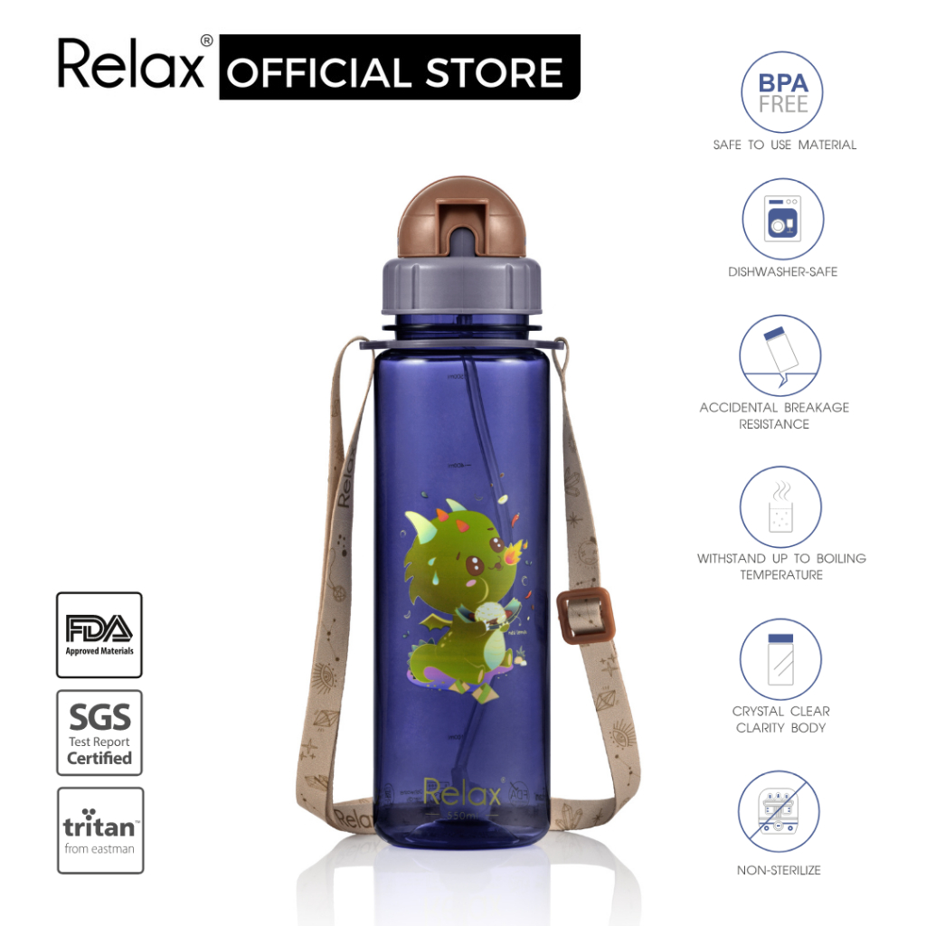 RELAX Tritan Botol Air Kanak-kanak Kids Water Bottle - D7655 Series (550ml)