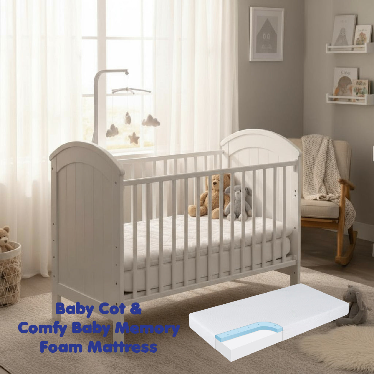 Baby Cot - Natalys (Full Board on Headboard)