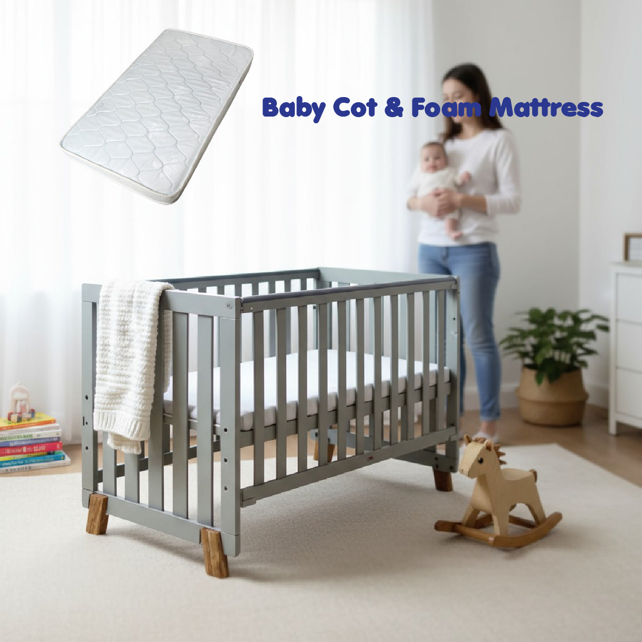 Wooden Baby Cot Reece 130cm x 70cm