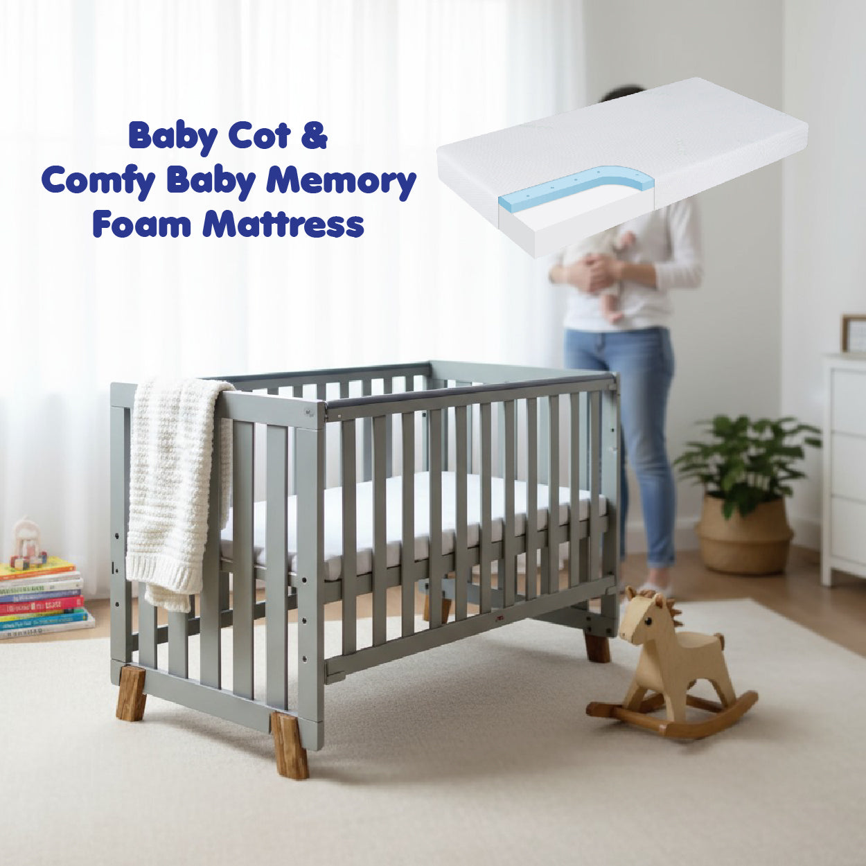 Wooden Baby Cot Reece 130cm x 70cm