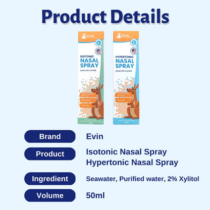 Evin Baby Hypertonic Seawater Cleaner Nasal Spray - 50ml