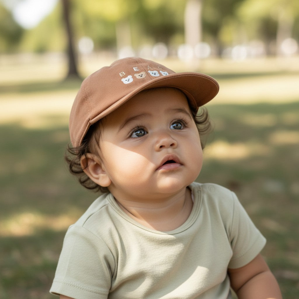 Baby & Toddler “Bear” Embroidered Cotton Cap